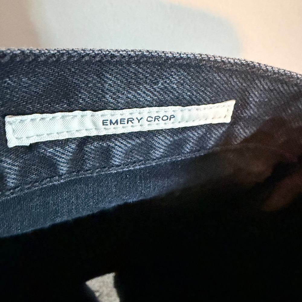 Citizens of Humanity Emery Crop jeans 27 button fly black denim casual wide leg - Picture 6 of 8